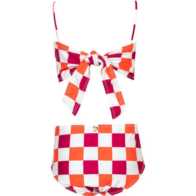 Kids Tangerine Tango Zuri Back Tie Classic Cut Bikini Set, Orange - Two Pieces - 3