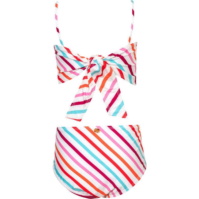 Kids Daylight Twist Zuri Back Tie Classic Cut Bikini Set, White - Two Pieces - 3