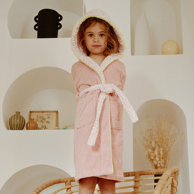 Girls Azulejos Collar Pink Bathrobe - Robes - 3