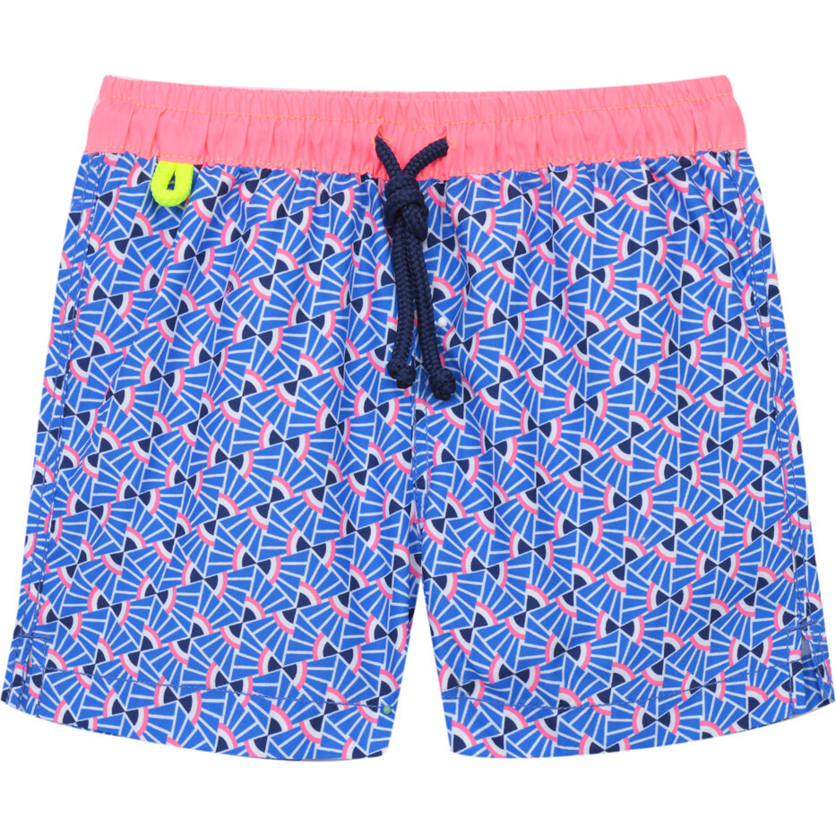 Boys Meno Swim Trunk, Blue Cali - Swim Trunks - 1