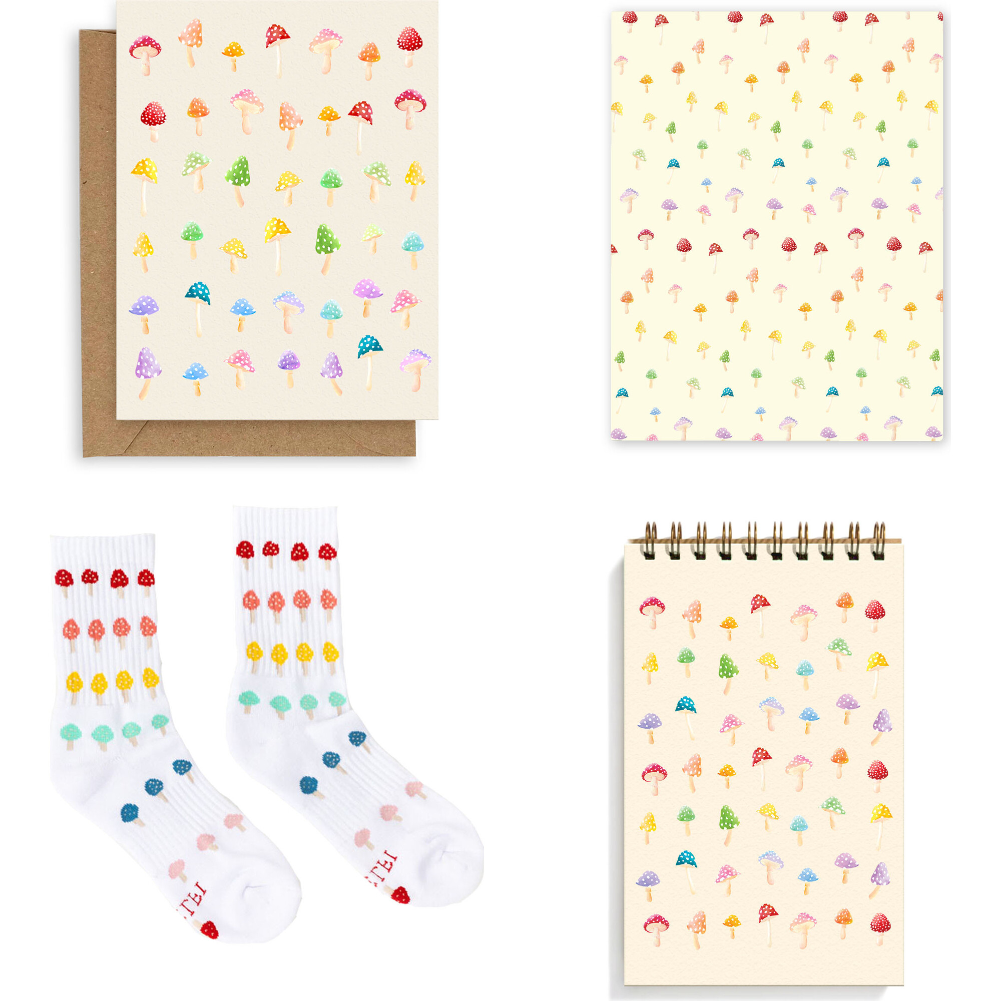 Mushrooms Collection Hostess Gift Set, Multicolors - Paper Goods - 1