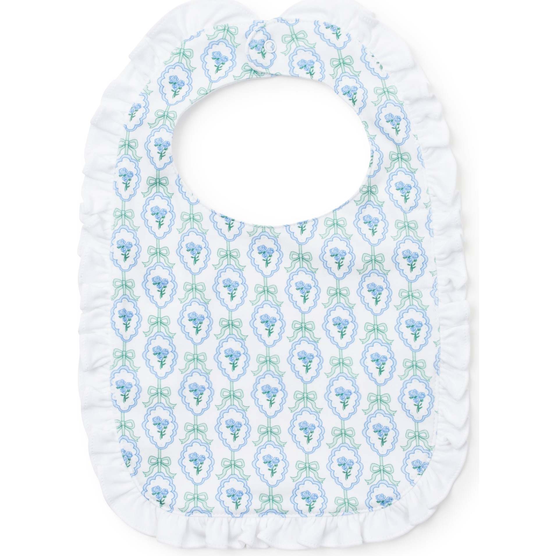 Ruffled Girls' Bib, Hampton Blooms - Bibs - 1