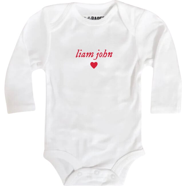 Personalized Valentine Bodysuit, White