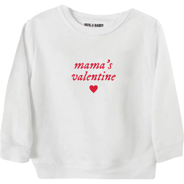 Mama's Valentine Youth Sweatshirt, White - Sweatshirts - 1