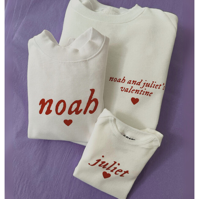 Personalized Valentine Youth Sweatshirt, White - Sweatshirts - 2