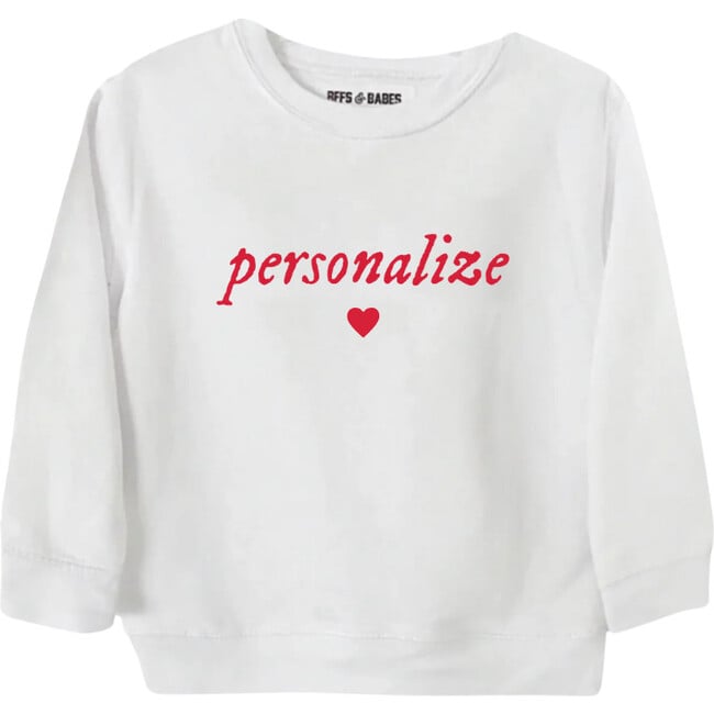 Personalized Valentine Youth Sweatshirt, White - Sweatshirts - 3