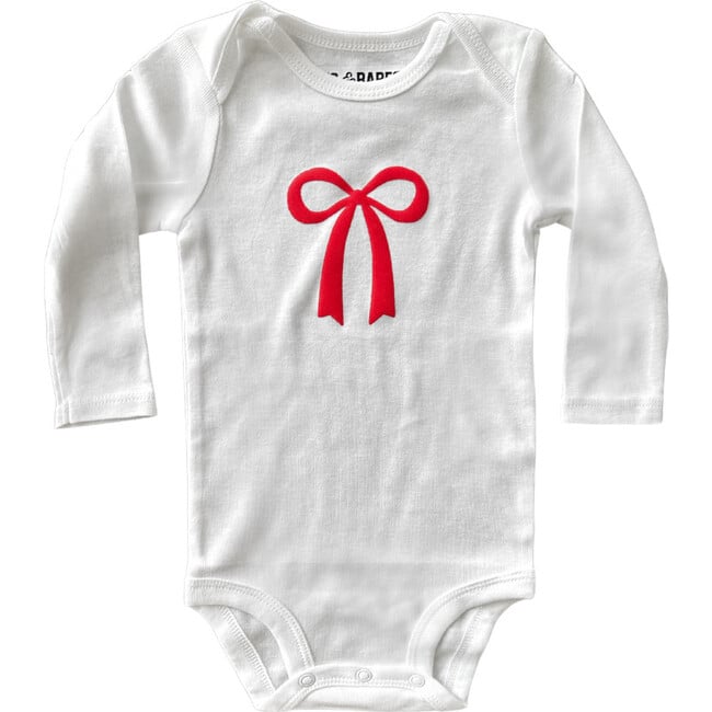 Bubble Bow Bodysuit, White