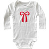 Bubble Bow Bodysuit, White - Onesies - 1 - thumbnail