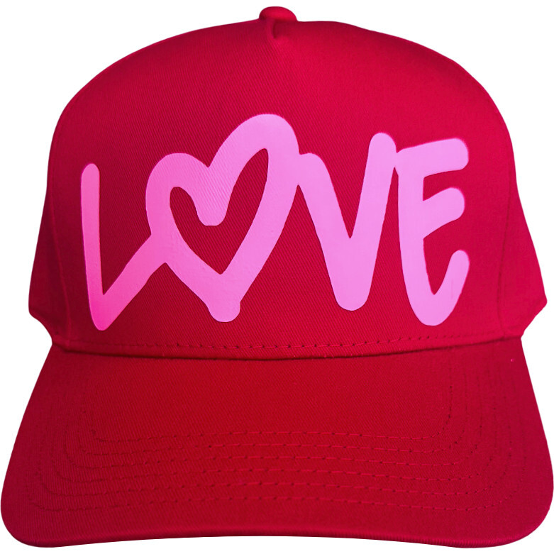 Adult Graffiti Big Love Hat, Red/Pink - Hats - 1