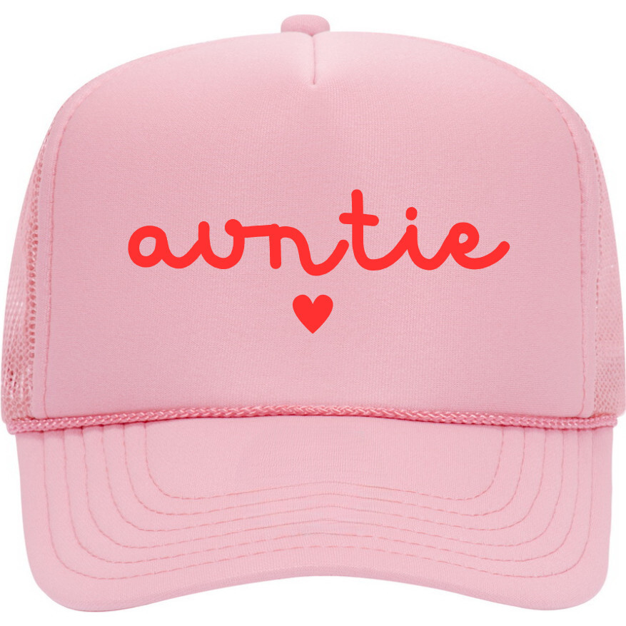 Auntie Trucker Hat, Pink - Hats - 1