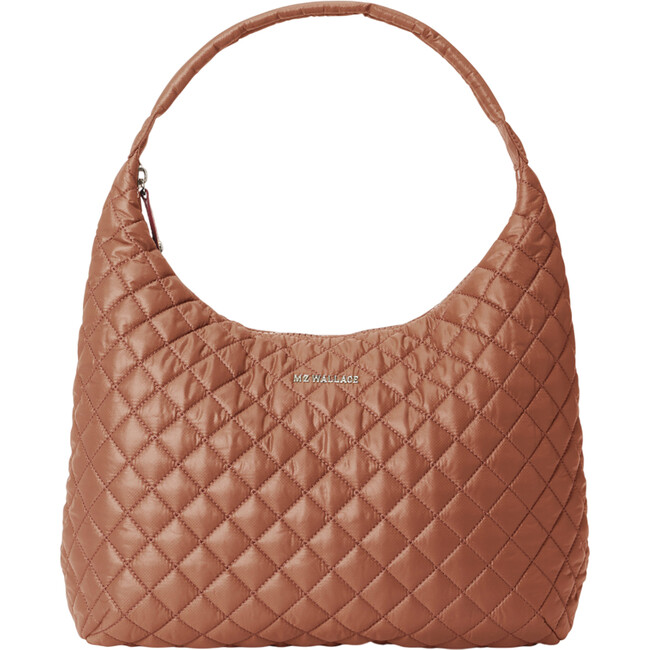 Women's Large Metro Deluxe Quilted Shoulder Bag, Terracotta