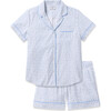 Women's Short Sleeve Short Set, Blue Hearts - Pajamas - 1 - thumbnail