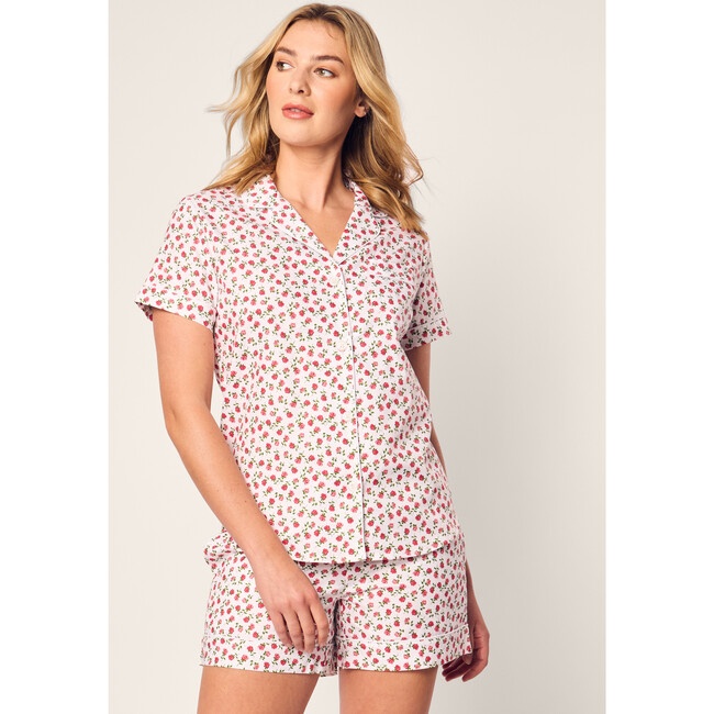 Women's Short Sleeve Short Set, Petite Petals - Pajamas - 2