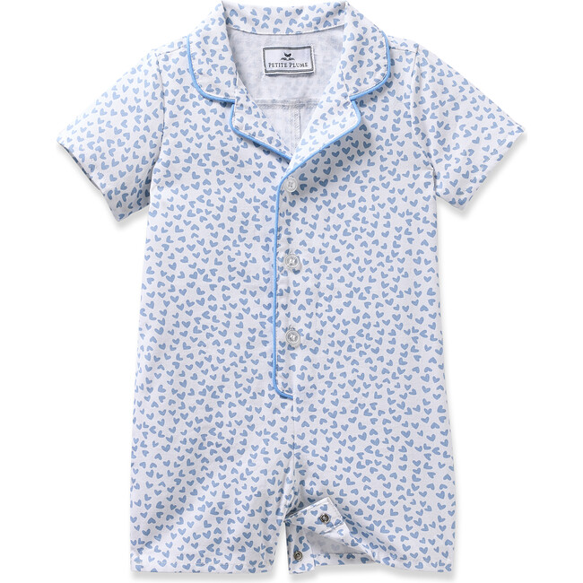 Infant's Classic Romper, Blue Hearts