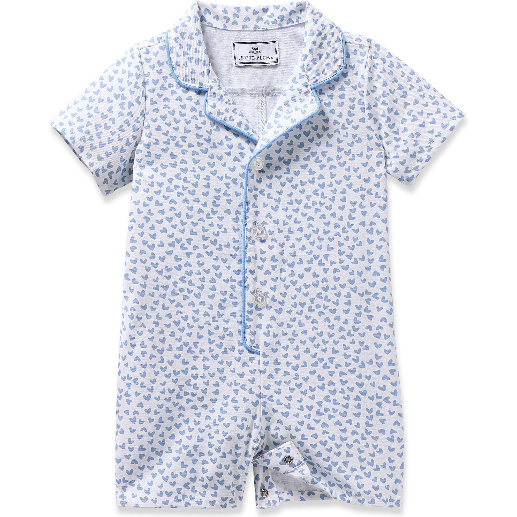 Infant's Classic Romper, Blue Hearts - Rompers - 1