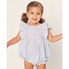 Infant's Ruffled Romper, Blue Hearts - Rompers - 2