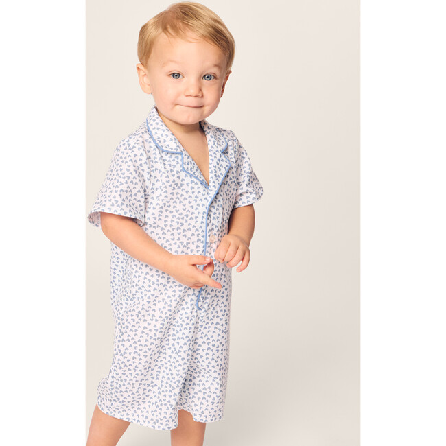 Infant's Classic Romper, Blue Hearts - Rompers - 2