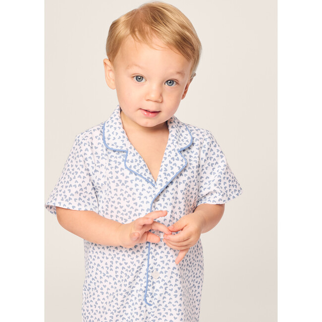 Infant's Classic Romper, Blue Hearts - Rompers - 5