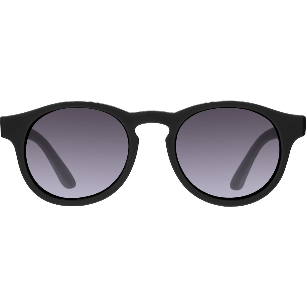 Polarized Keyhole Sunglasses: Jet Black, Smoke Lenses - Sunglasses - 1