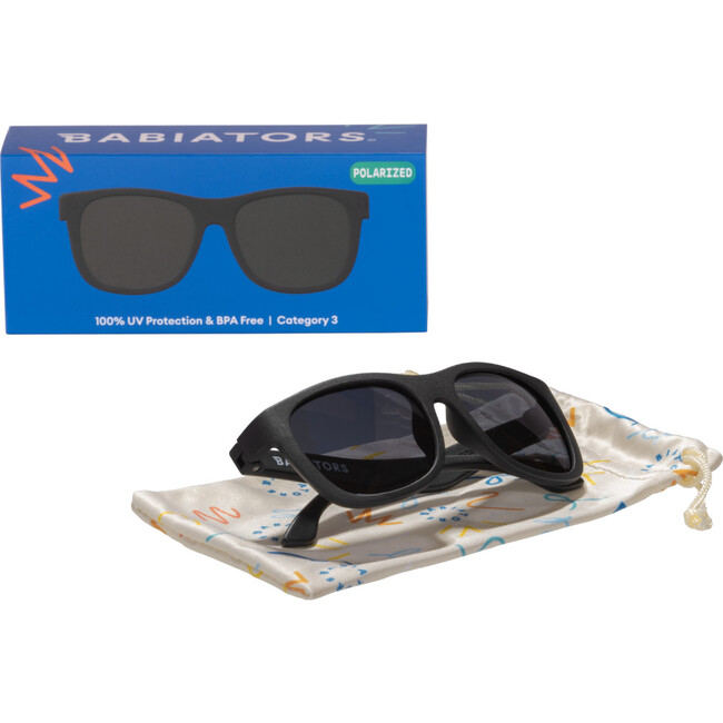 Polarized Navigator Sunglasses: Jet Black, Smoke Lenses - Sunglasses - 3