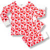 Organic Long Sleeve Pajamas, Red & Pink Hearts - Pajamas - 1 - thumbnail