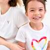 Kids Cutout Heart Tee, White Rainbow Cutout Heart - T-Shirts - 2