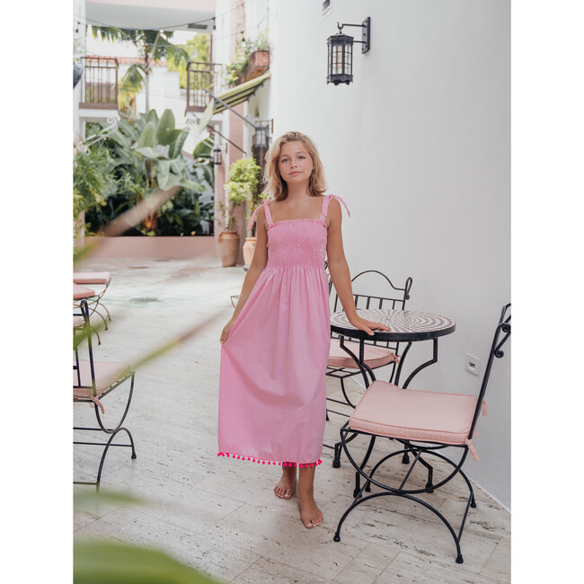 Malta Long Dress with Pompom Pink - Cover-Ups - 2