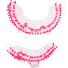 Alina White Bikini with Pink Pompoms - Two Pieces - 1 - thumbnail