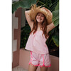 Chiara Set Cotton Two Piece Top and Pants with Pompom Pink - Cover-Ups - 2