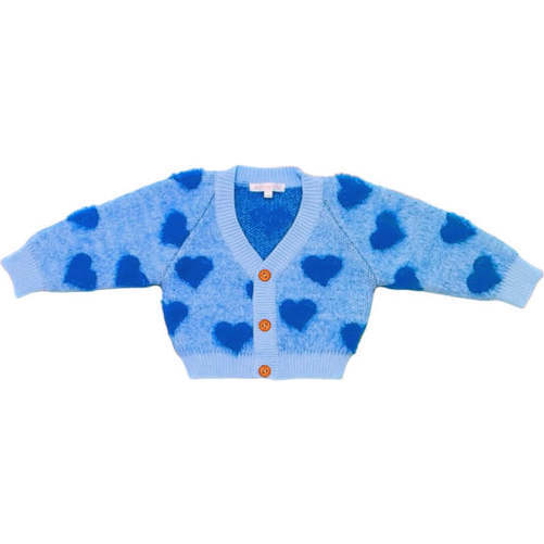 Heart to Heart Cozy Valentine's Day Cardigan, Royal Blue - Cardigans - 1