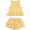 Yellow Color Jardin Top and Shorts Set - Mixed Apparel Set - 1 - thumbnail