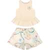 White Color Jardin Top and Shorts Set - Mixed Apparel Set - 1 - thumbnail