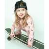 Skater Kitty Kids Bamboo Pajamas, Pink - Pajamas - 2