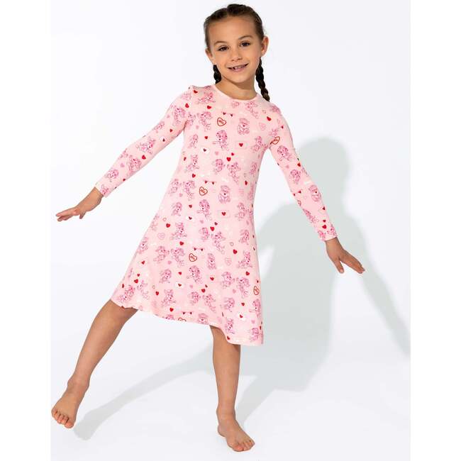 PAW Patrol: Valentine's Pink Bamboo Girls' Long Sleeve Dress, Pink