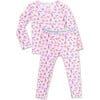 Milk & Cookies Pink Bamboo Kids Pajamas, Pink - Pajamas - 3