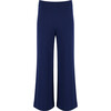 women's navy wide leg knit pant - Pants - 1 - thumbnail