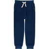 unisex navy french terry sweatpant with evergreen side piping - Sweatpants - 1 - thumbnail