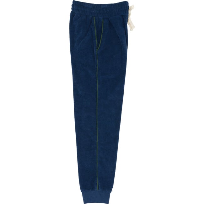 unisex navy french terry sweatpant with evergreen side piping - Sweatpants - 5