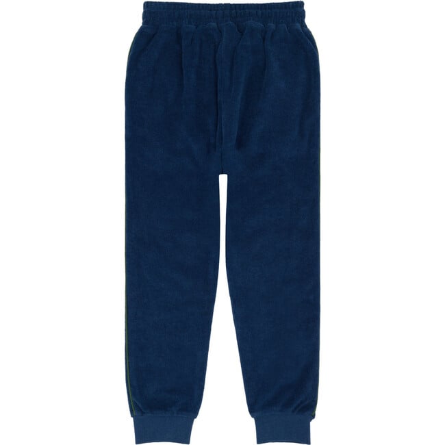 unisex navy french terry sweatpant with evergreen side piping - Sweatpants - 6