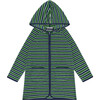 unisex evergreen stripe french terry hooded zipper coverup - Cover-Ups - 1 - thumbnail