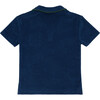 unisex navy french terry polo with evergreen trim - Polo Shirts - 4