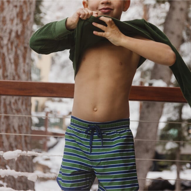 boys evergreen stripe boardie - Swim Trunks - 2