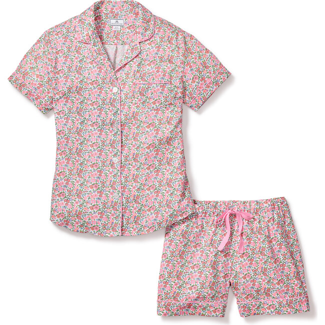 Women's Pima Short Sleeve Short Set, Fleurs De Rose