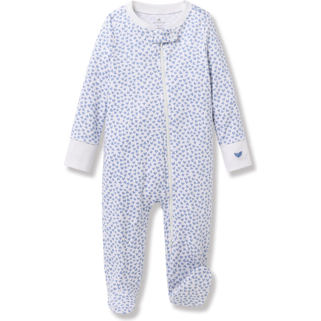 Infant's Pima Snug Fit Romper, Blue Hearts - Rompers - 1