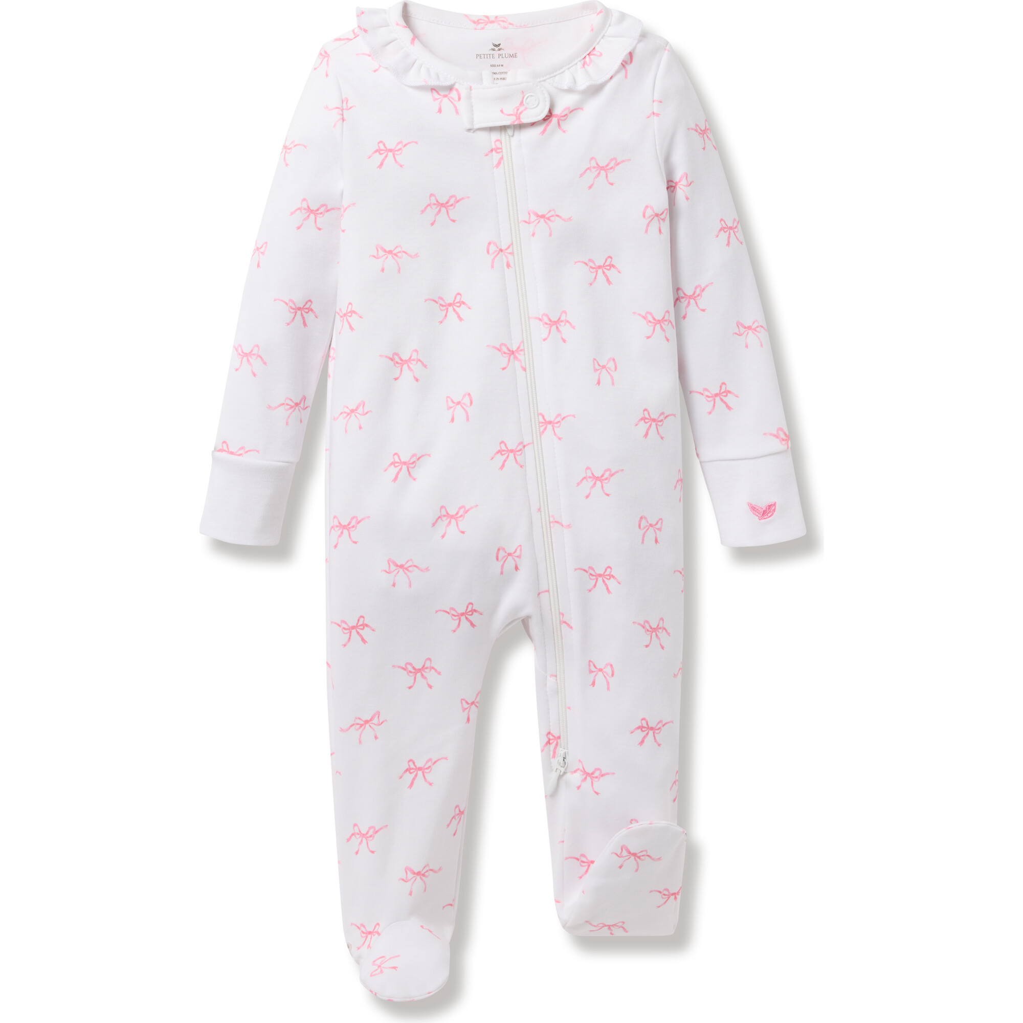 Infant's Pima Snug Fit Romper, Blushing Bows - Rompers - 1