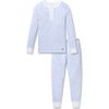 Children's Pima Snug Fit Pajama, Blue Hearts - Pajamas - 1 - thumbnail