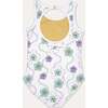 Flower UV swimsuit, White - One Pieces - 2