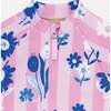 Flower UV swimsuit, Pink - Rash Guards - 3