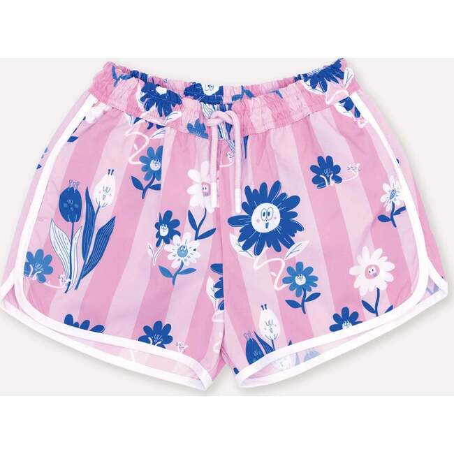 Flower UV swim shorts, Pink