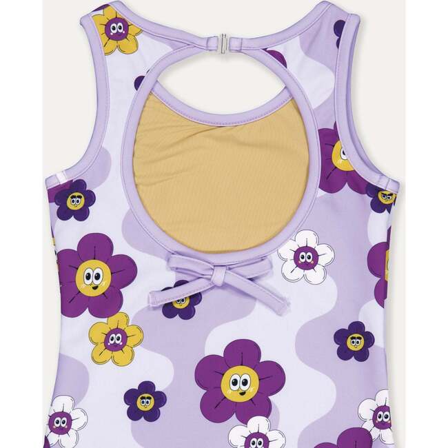 Flower UV swimsuit, Purple - One Pieces - 3